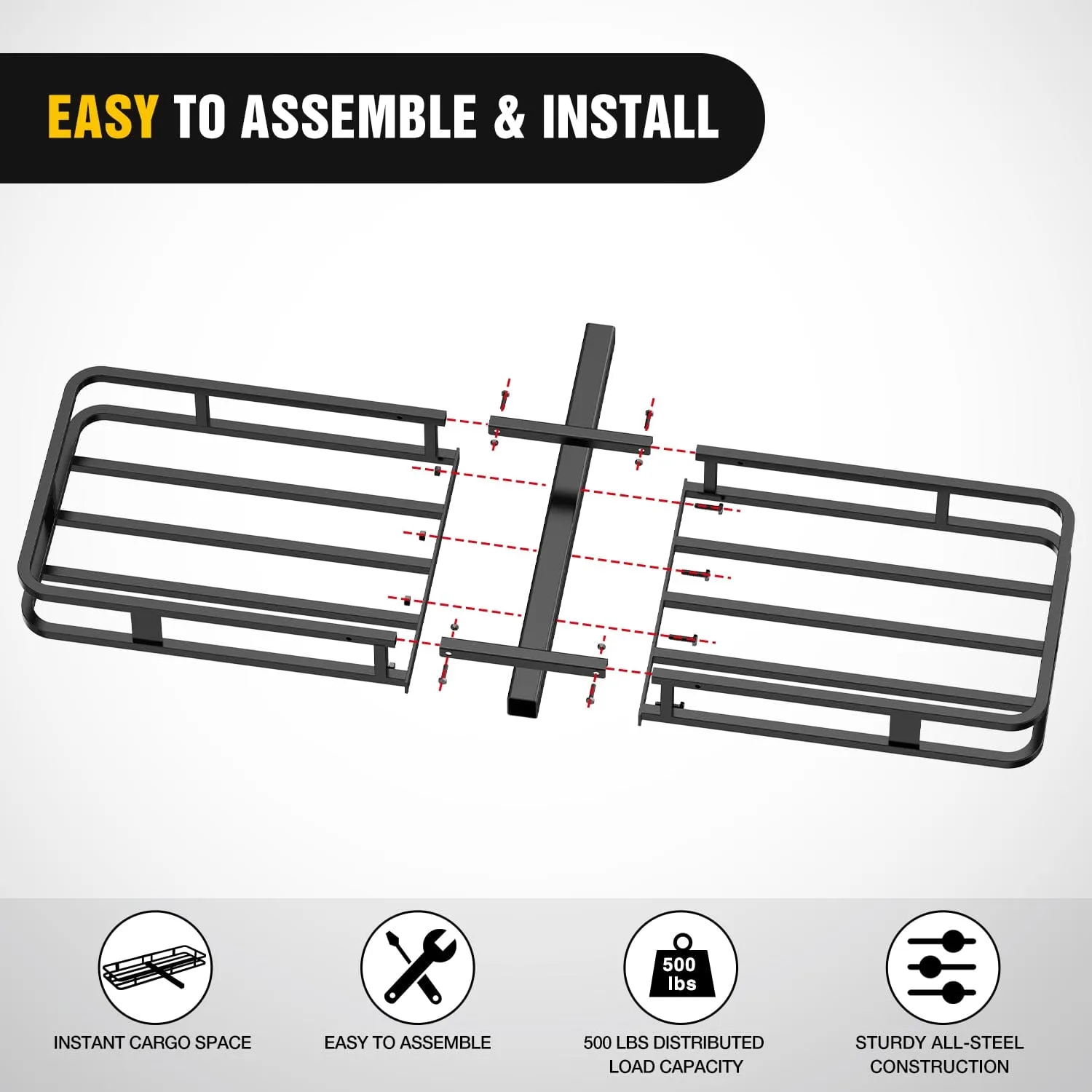 53Inch Hitch Cargo Carrier Fits 2-inch Hitch Receiver