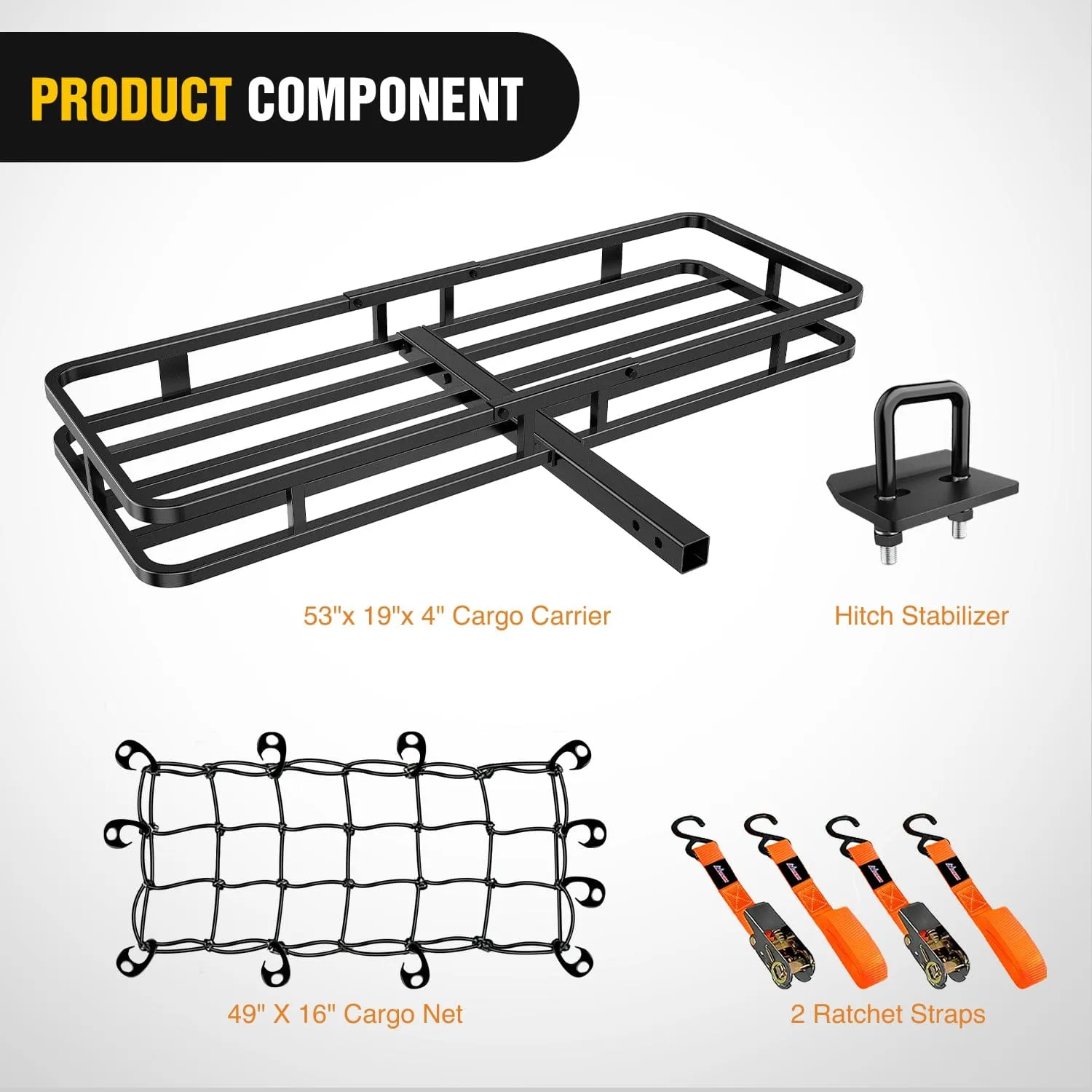53Inch Hitch Cargo Carrier Fits 2-inch Hitch Receiver
