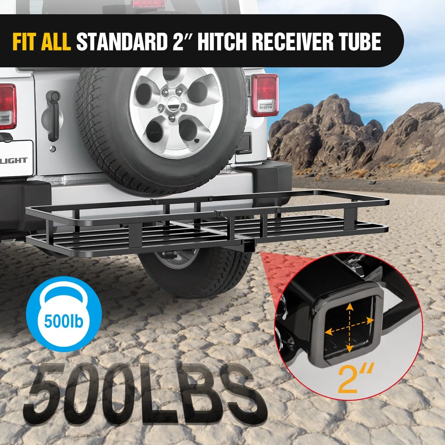 53Inch Hitch Cargo Carrier Fits 2-inch Hitch Receiver