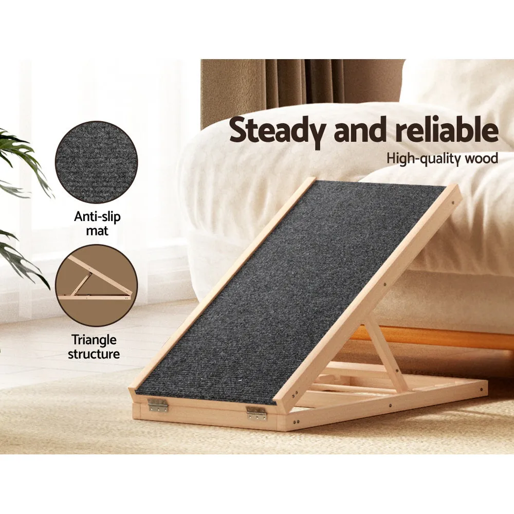 Adjustable Dog Ramp Step, Foldable Wooden for Bed, i.Pet