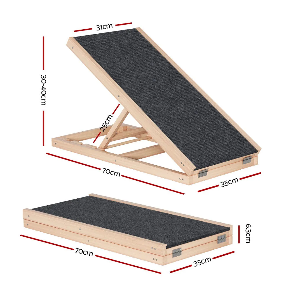 Adjustable Dog Ramp Step, Foldable Wooden for Bed, i.Pet
