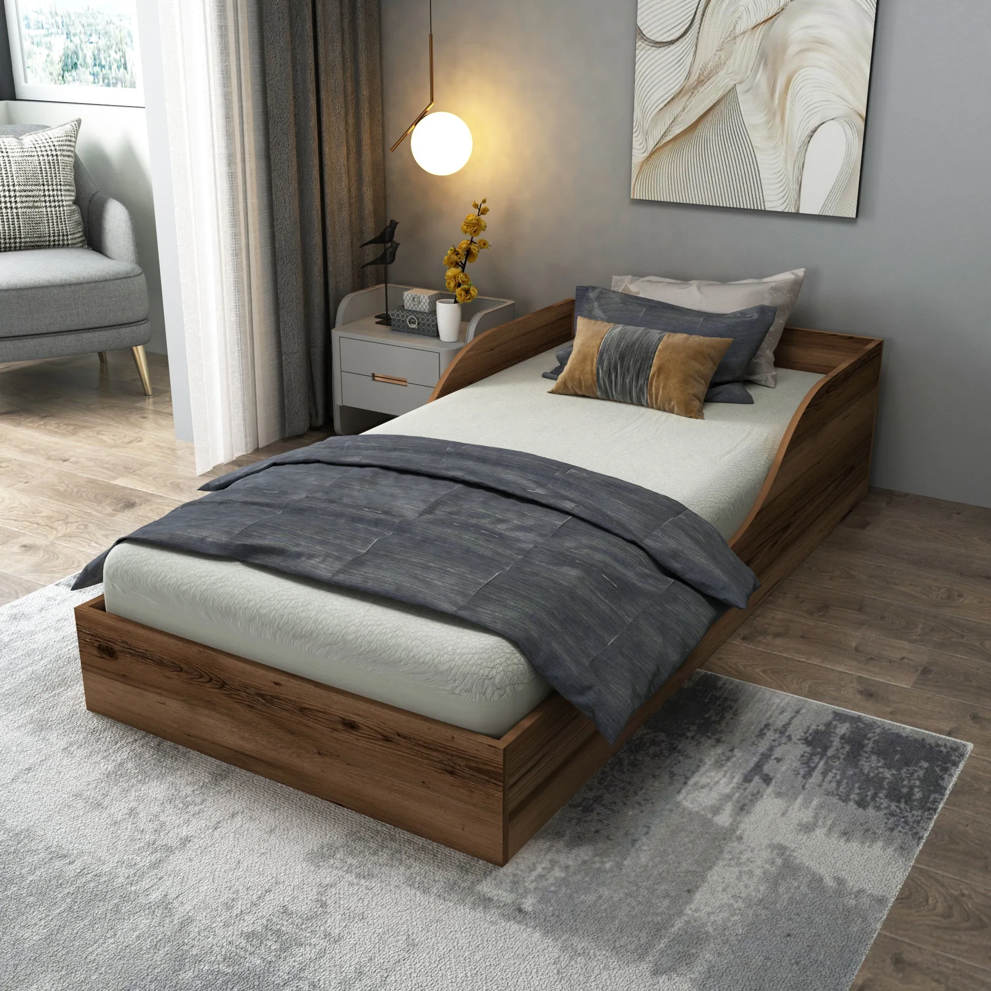 Brian Bedstead Bed Frame with Headboard