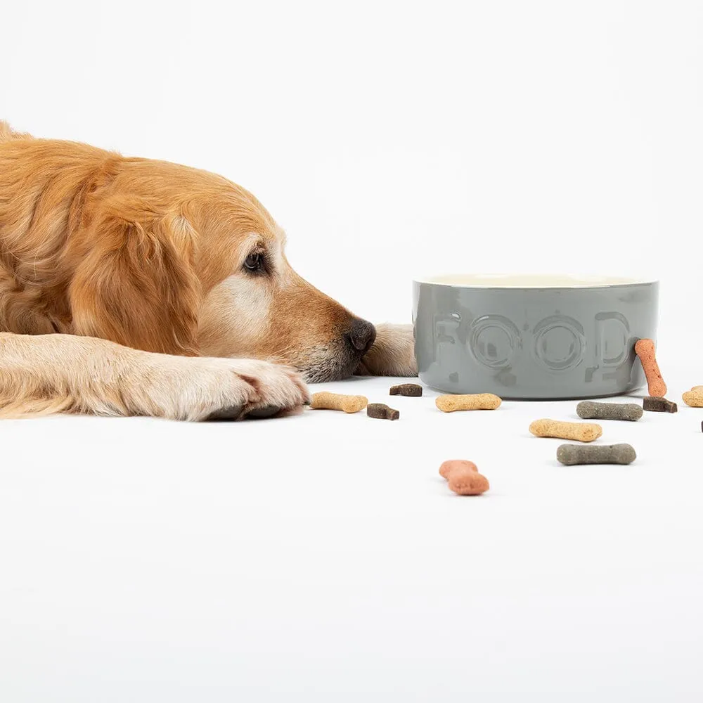 Classic 2 Piece Dog Food & Water Bowl Set - 19cm | 20cm - Grey