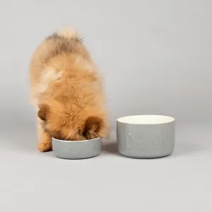 Classic 2 Piece Set 13cm Pet Food & Water Bowl Set - Grey