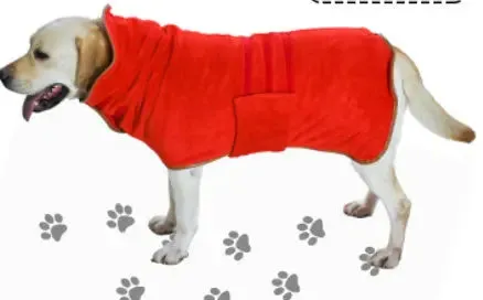 Dog Accessories: Dog Drying Robe Absorbent Bath Towel   Gloves