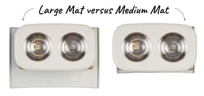 Elevated Double Dog Feeder with Stainless Bowls, Adjustable Height 3" to 10", Faux Wood Legs