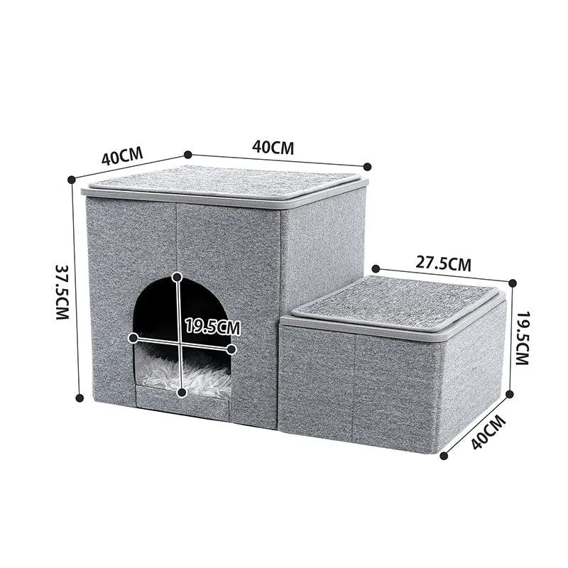 Foldable Doggie Step Stool for Small Dogs with Storage