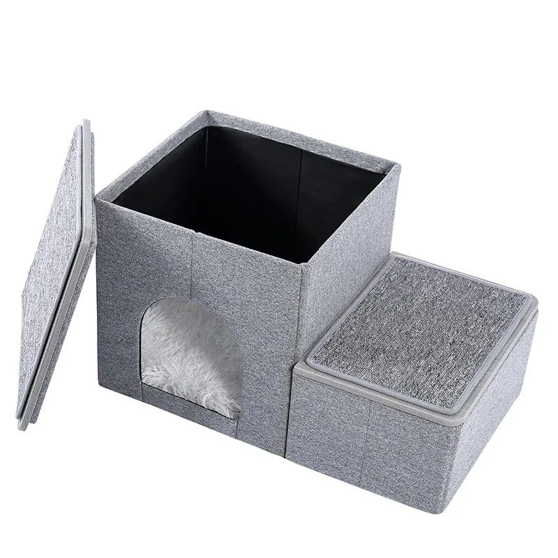 Foldable Doggie Step Stool for Small Dogs with Storage