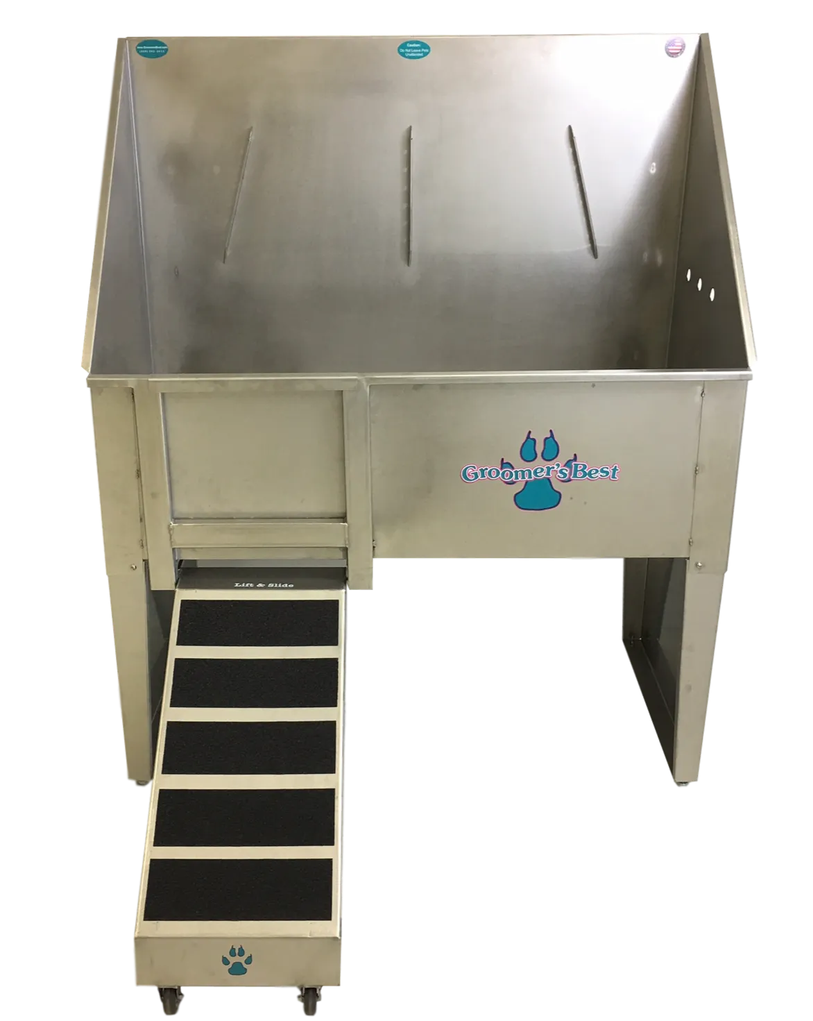 Groomer's Best Stainless Steel Walk-Through Grooming Bath Tub