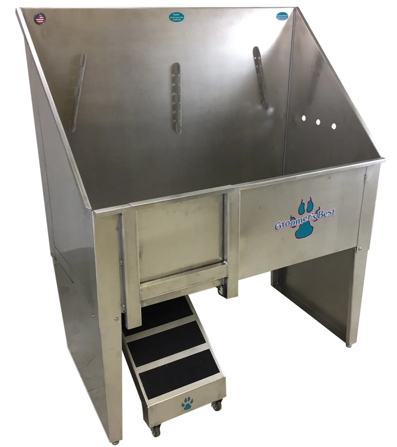 Groomer's Best Stainless Steel Walk-Through Grooming Bath Tub