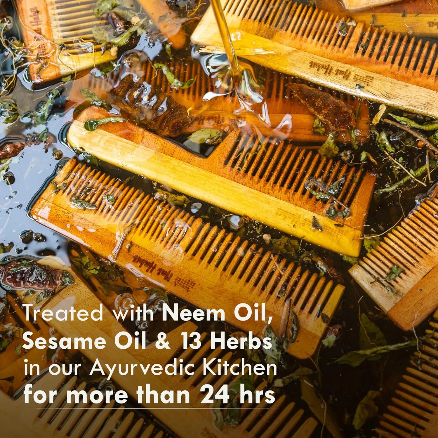 Houme Wooden Neem Hair Comb | Hair Straightening and Frizz Control   Shampoo Comb