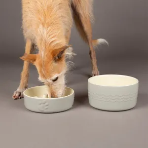 Icon 2 Piece Dog Slow Feeder & Water Bowl Set - 20cm - Light Grey