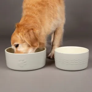 Icon 2 Piece Pet Food & Water Bowl Set - 25cm | 20cm - Light Grey