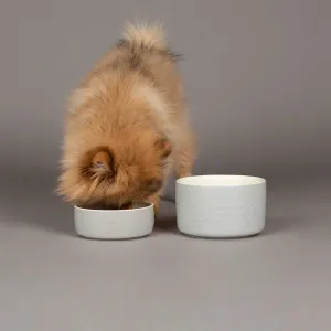 Icon 2 Piece Set 13cm Cat & Small Pet Food & Drink Bowl Set - Light Grey