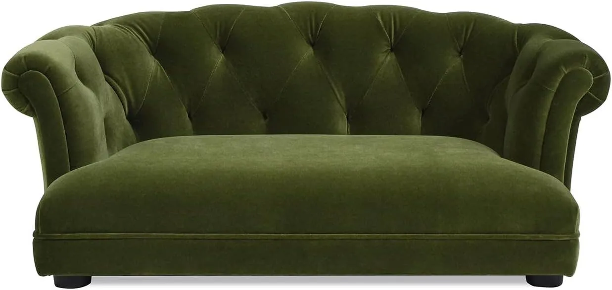 Kiki 36.5" Chesterfield Medium Size Dog Sofa Bed: Uptown Gray