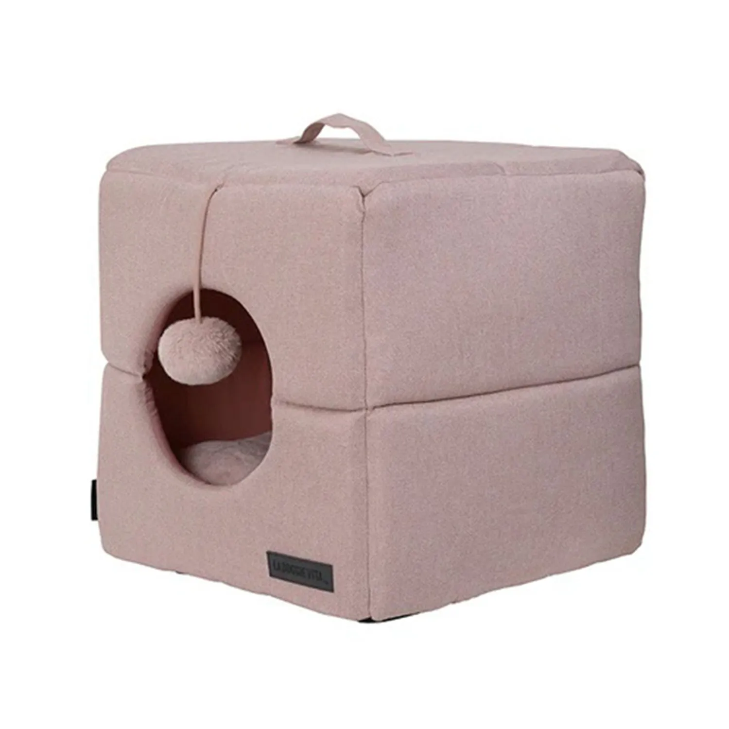 La Doggie Vita Como Pink Cat Cube with Pom Pom