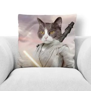 Light Rey - Rey Skywalker & Star Wars Inspired Custom Pet Portrait Throw Pillow