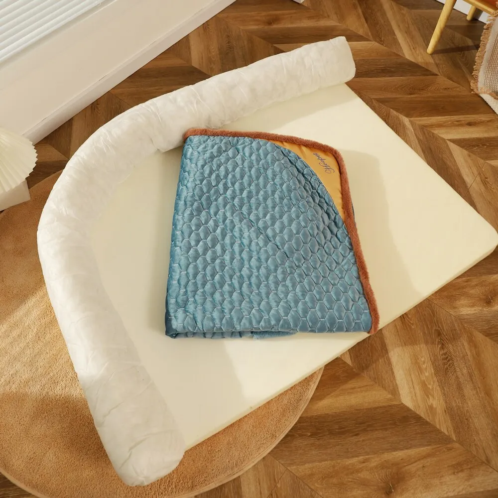 Luxury VIP Pet Bed with Pillow: Premium Cat Mat Sleeping Sofa for Dogs - Golden Retriever Labrador Sleeping Pad - Pet Supplies