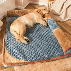 Luxury VIP Pet Bed with Pillow: Premium Cat Mat Sleeping Sofa for Dogs - Golden Retriever Labrador Sleeping Pad - Pet Supplies