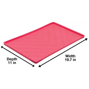 Messy Mutts Silicone Non-Slip Dog Bowl Mat Red