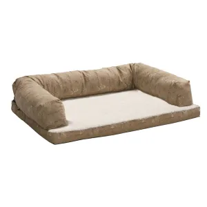 Midwest QuietTime e'Sensuals Tan Script Bolstered Orthopedic Sofa 30" x 40"