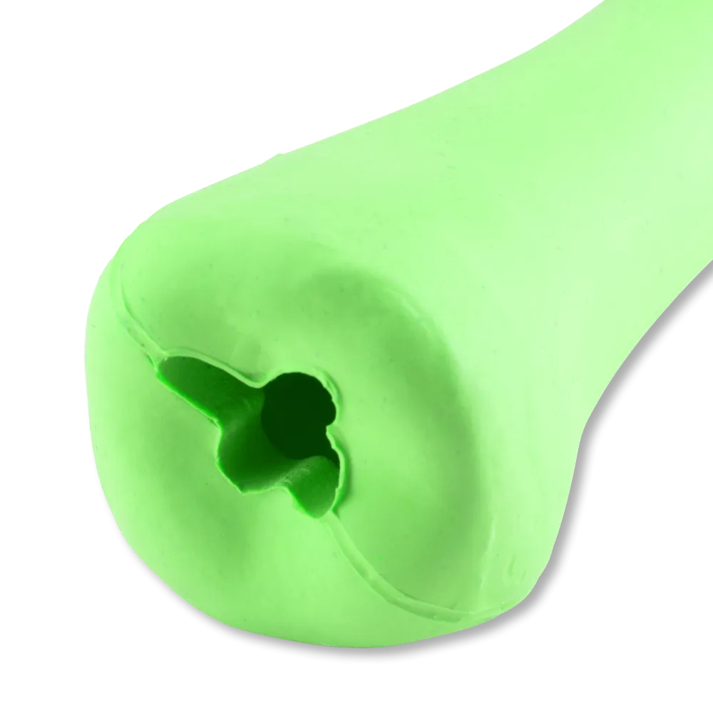 Natural Rubber Bone Dog Toy, Green