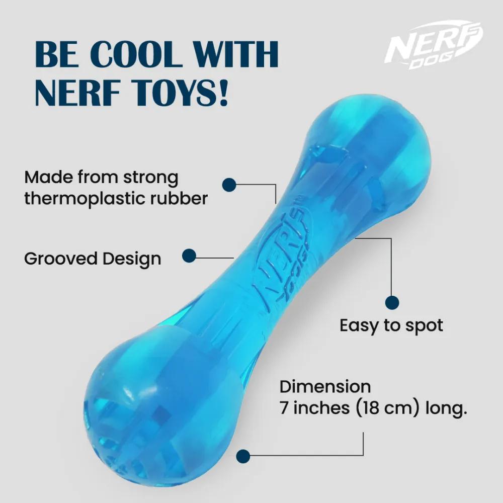 Nerf Bash Ultra Tough TPR Bone Toy for Dogs (Blue)
