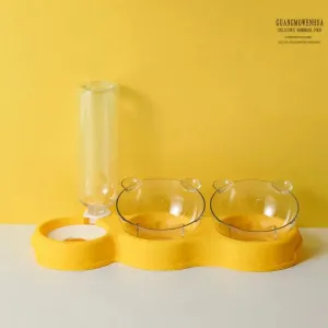 Pet Bowls w/ Auto Water Dispenser - 3 in 1