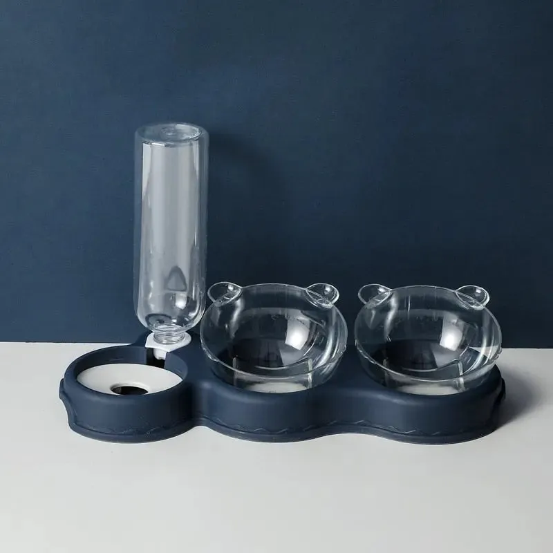 Pet Bowls w/ Auto Water Dispenser - 3 in 1