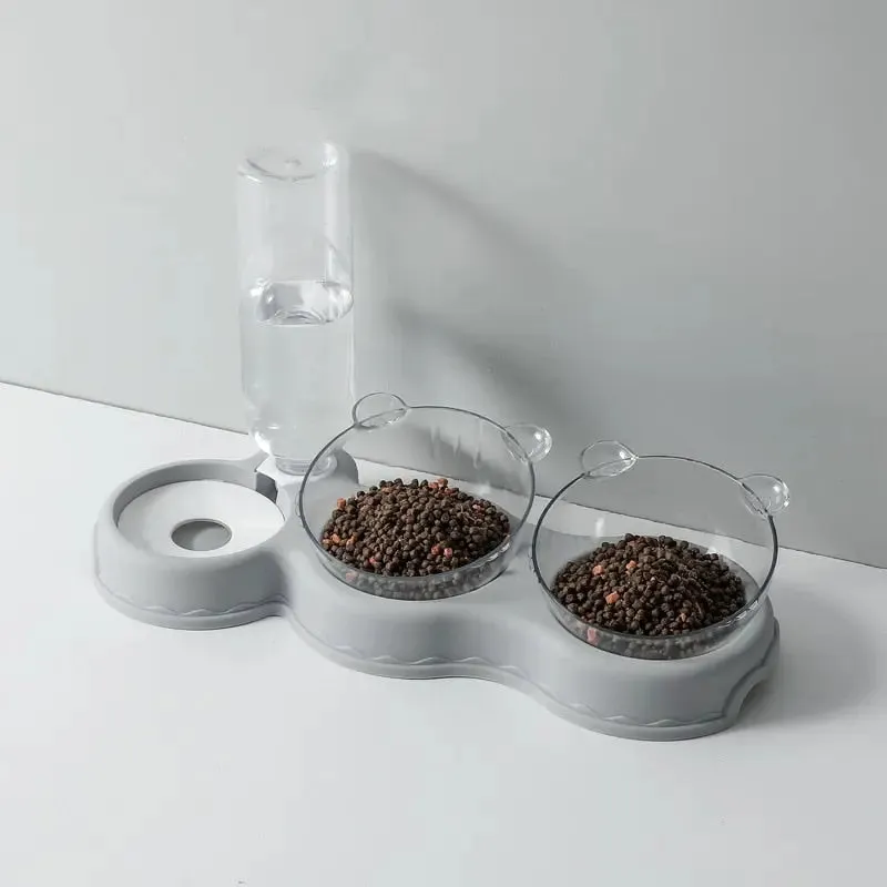 Pet Bowls w/ Auto Water Dispenser - 3 in 1