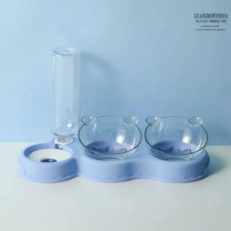 Pet Bowls w/ Auto Water Dispenser - 3 in 1