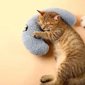 Pet Little Pillow - Fashion Neck Protector - Deep Sleep Puppy Kitten U-Shaped Pillow - Dog Cat Headrest Sleeping Pillow - Pet Supplies