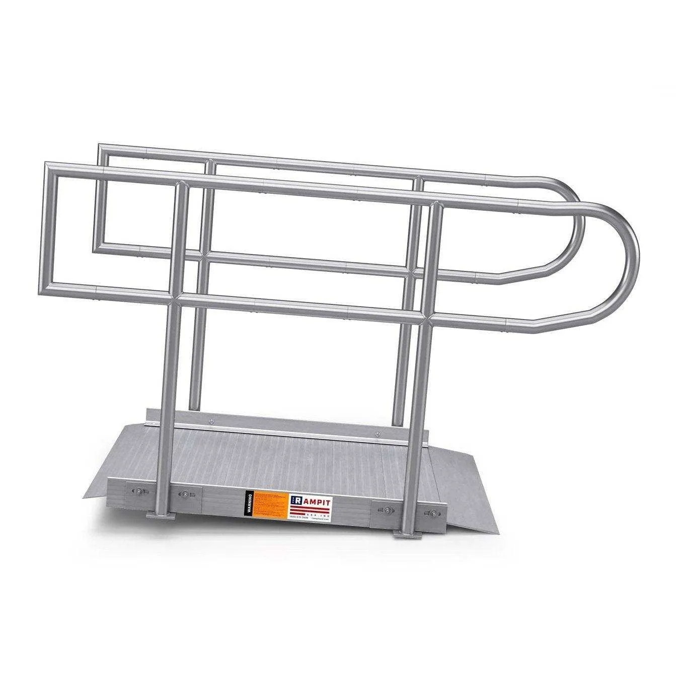 Rampit USA Empower Series Semi-Portable Curb Ramp with Handrails