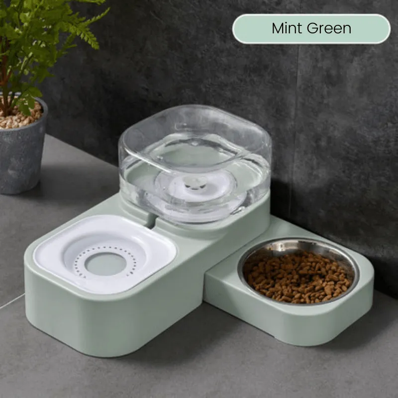 Rotational Compact Pet Food Bowl and Water Feeder