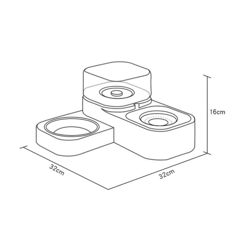 Rotational Compact Pet Food Bowl and Water Feeder