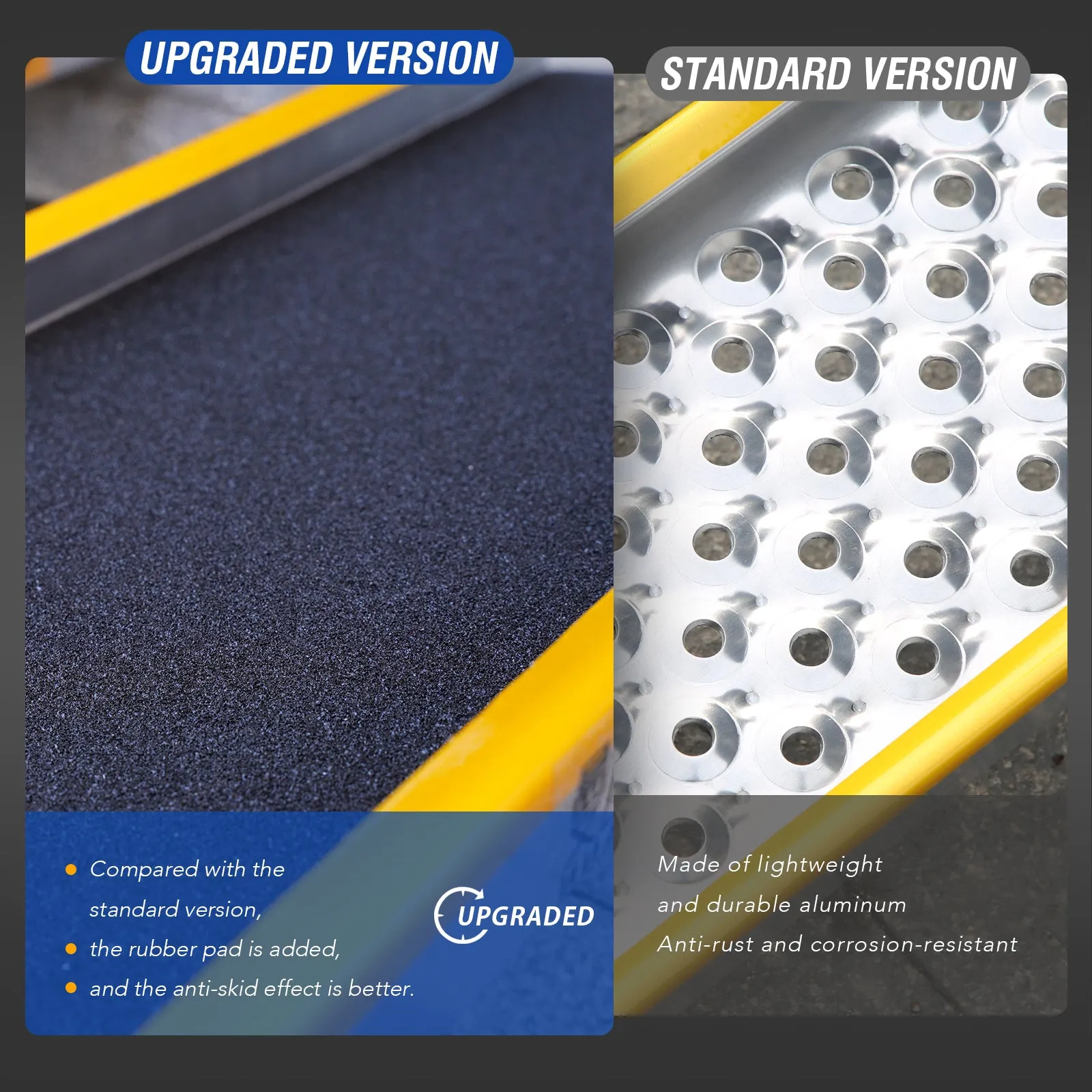 Ruedamann® 6'L × 9.8" W Aluminum Loading Ramp with Non-Slip Surface 1 PC