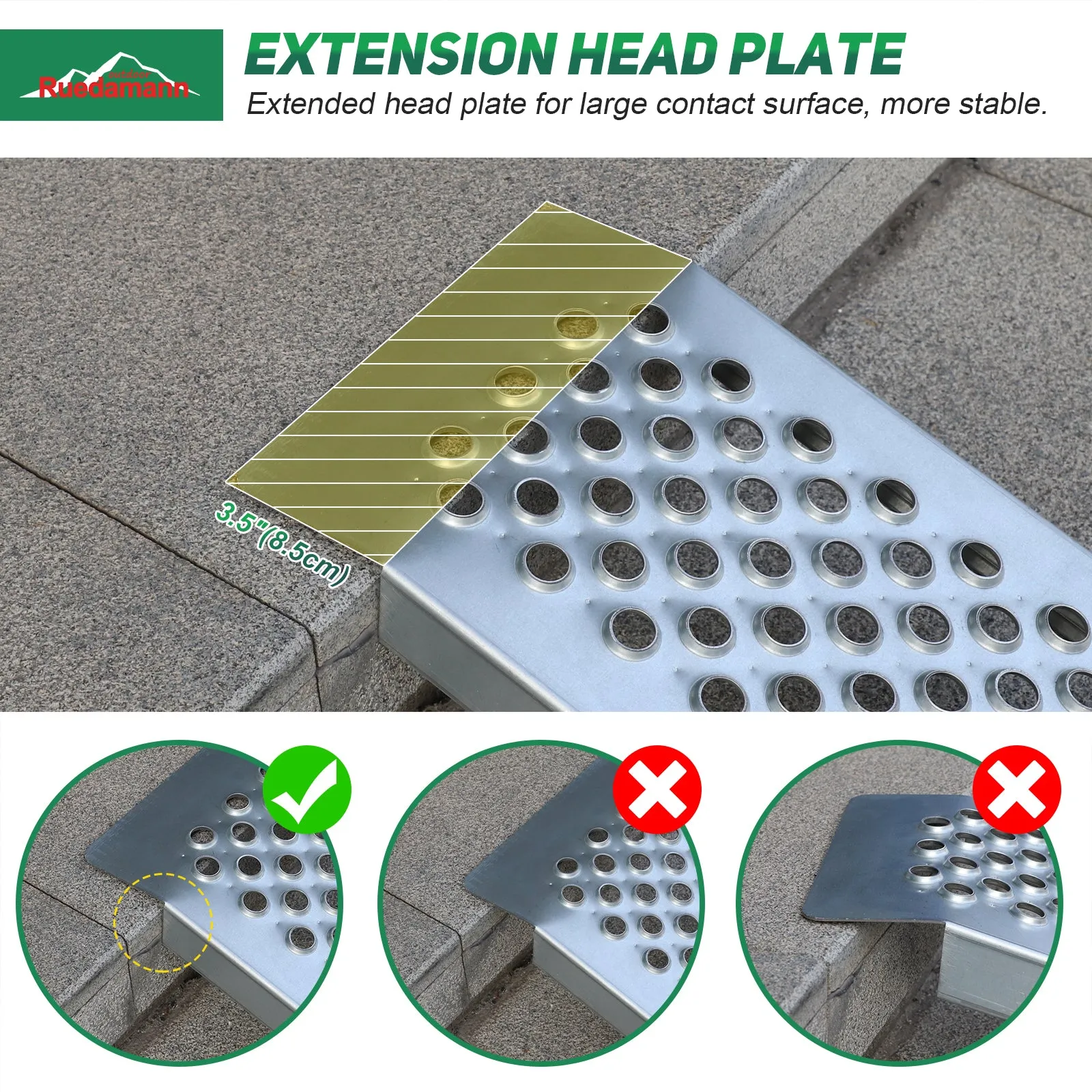 Ruedamann® 78.7" L x 9" W Portable Loading Ramp with Punching 1PC