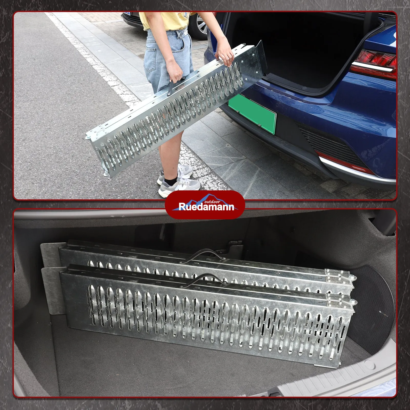 Ruedamann® 83'' x 8.7'' Heavy Duty Steel Loading Ramps for DIY Install 1 Pair