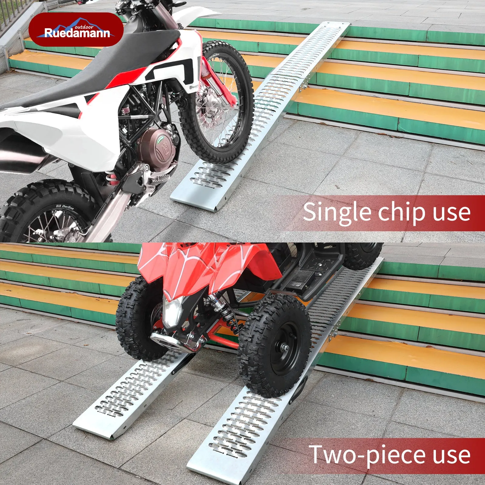 Ruedamann® 83'' x 8.7'' Heavy Duty Steel Loading Ramps for DIY Install 1 Pair