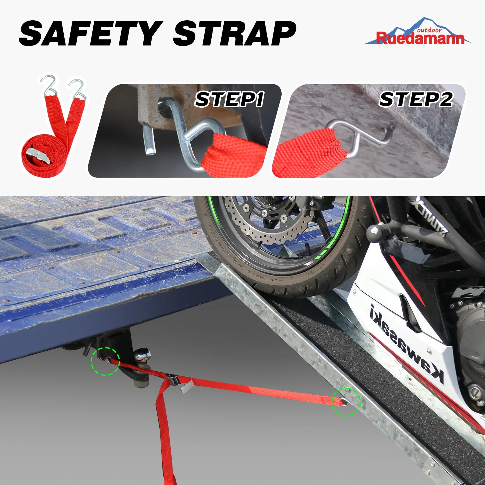 Ruedamann®  Loading Ramp Portable Tailgate Ramp Non-Skid 1PC