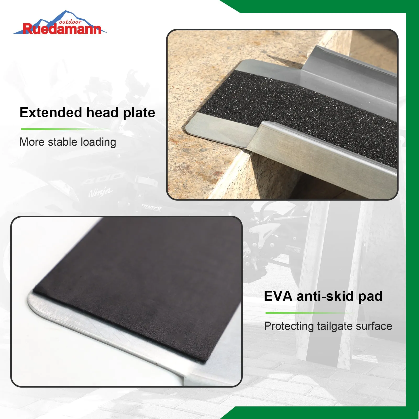 Ruedamann®  Loading Ramp Portable Tailgate Ramp Non-Skid 1PC