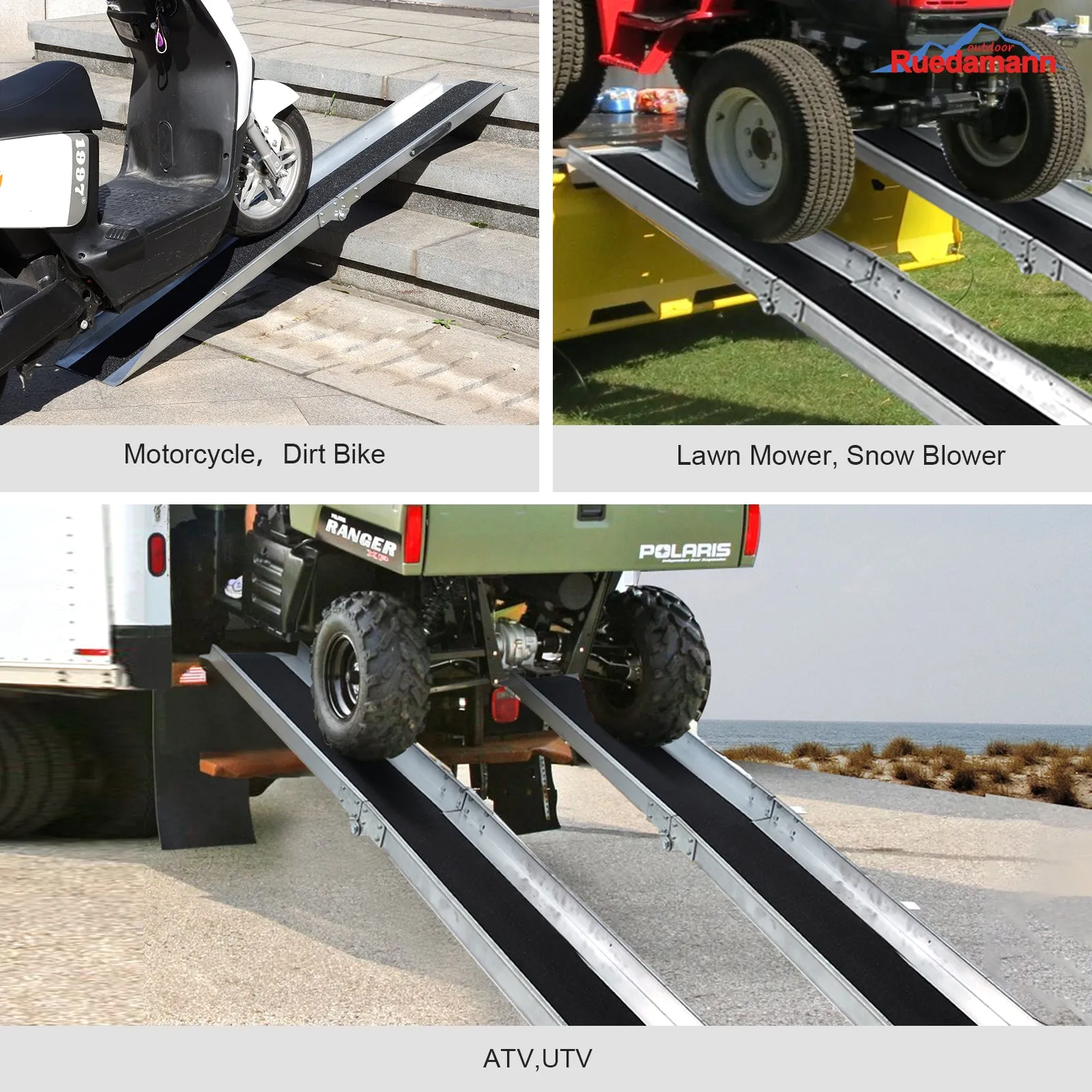 Ruedamann®  Loading Ramp Portable Tailgate Ramp Non-Skid 1PC