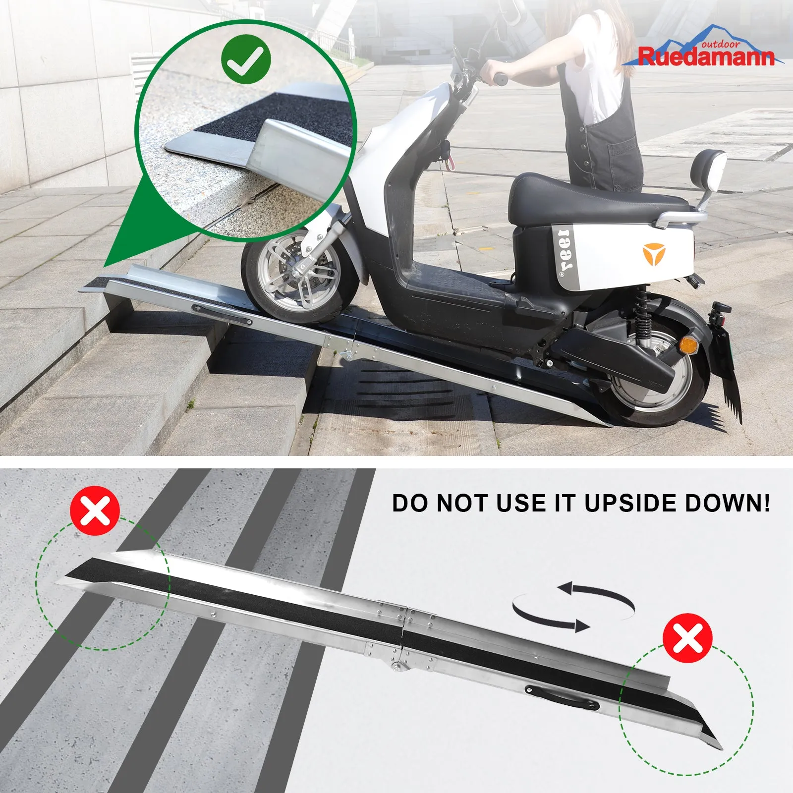 Ruedamann®  Loading Ramp Portable Tailgate Ramp Non-Skid 1PC