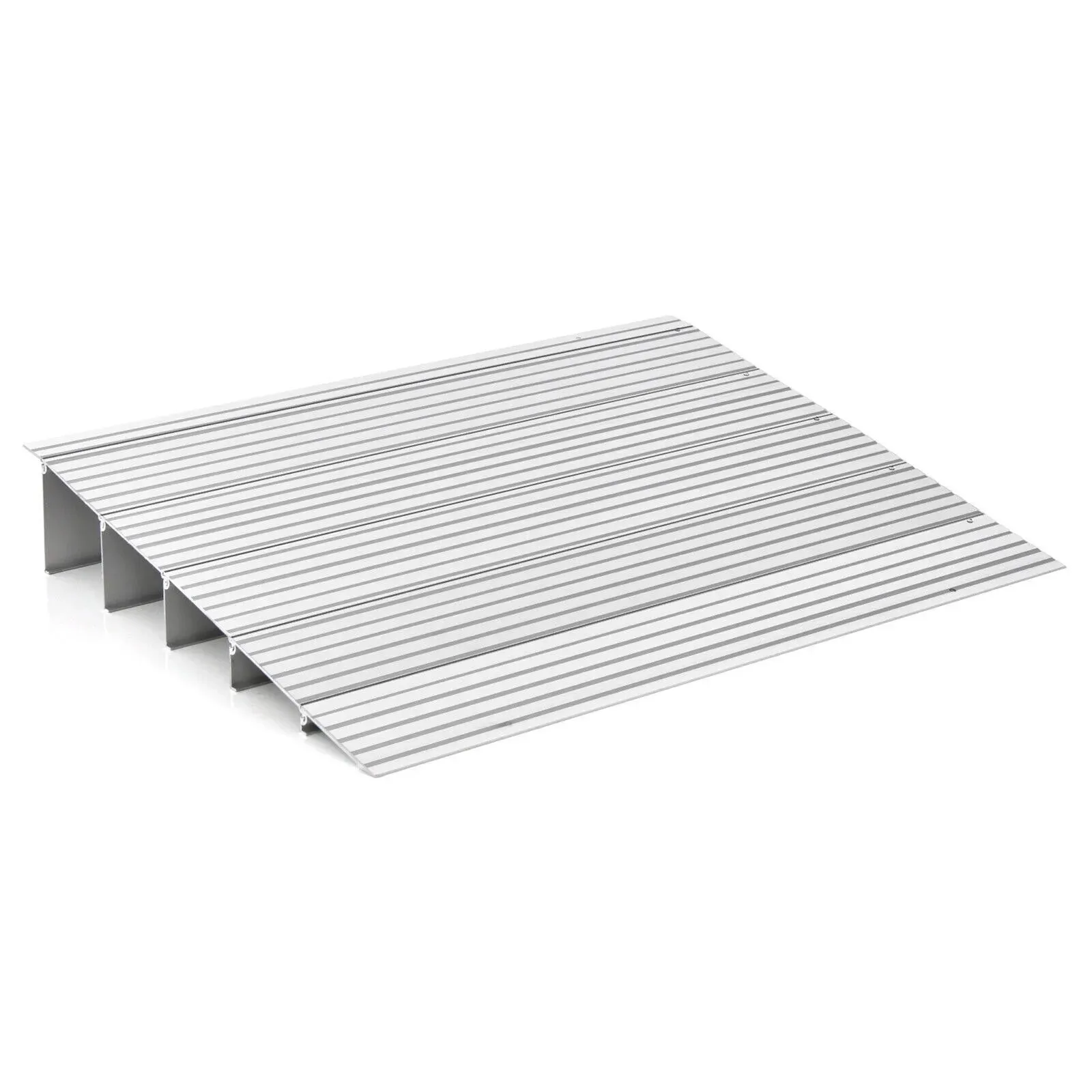 US 5" Door Threshold Ramp Aluminum Adjustable Rise Entry Ramp for Wheelchair