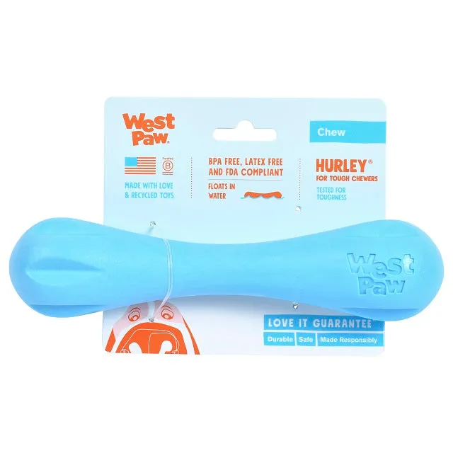 West Paw Zogoflex Hurley Dog Bone, Large Aqua Blue
