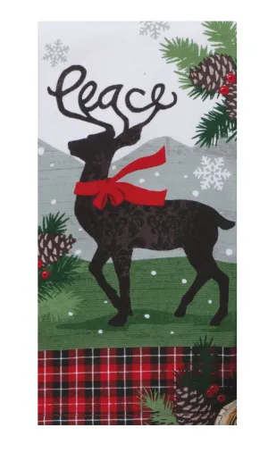 Woodsy Christmas Deer Dual Purpose Towel